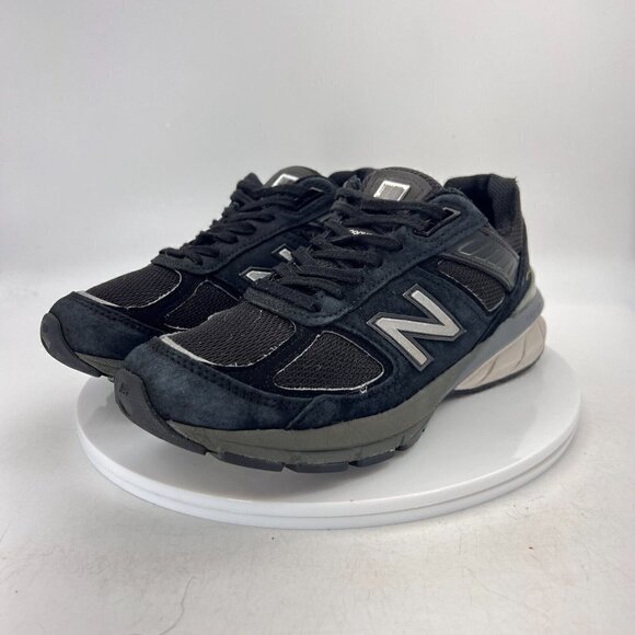 New Balance 990 Women Size 8.5 W990BK5 Black Suede Silver Low Top Running Shoes - Picture 1 of 14